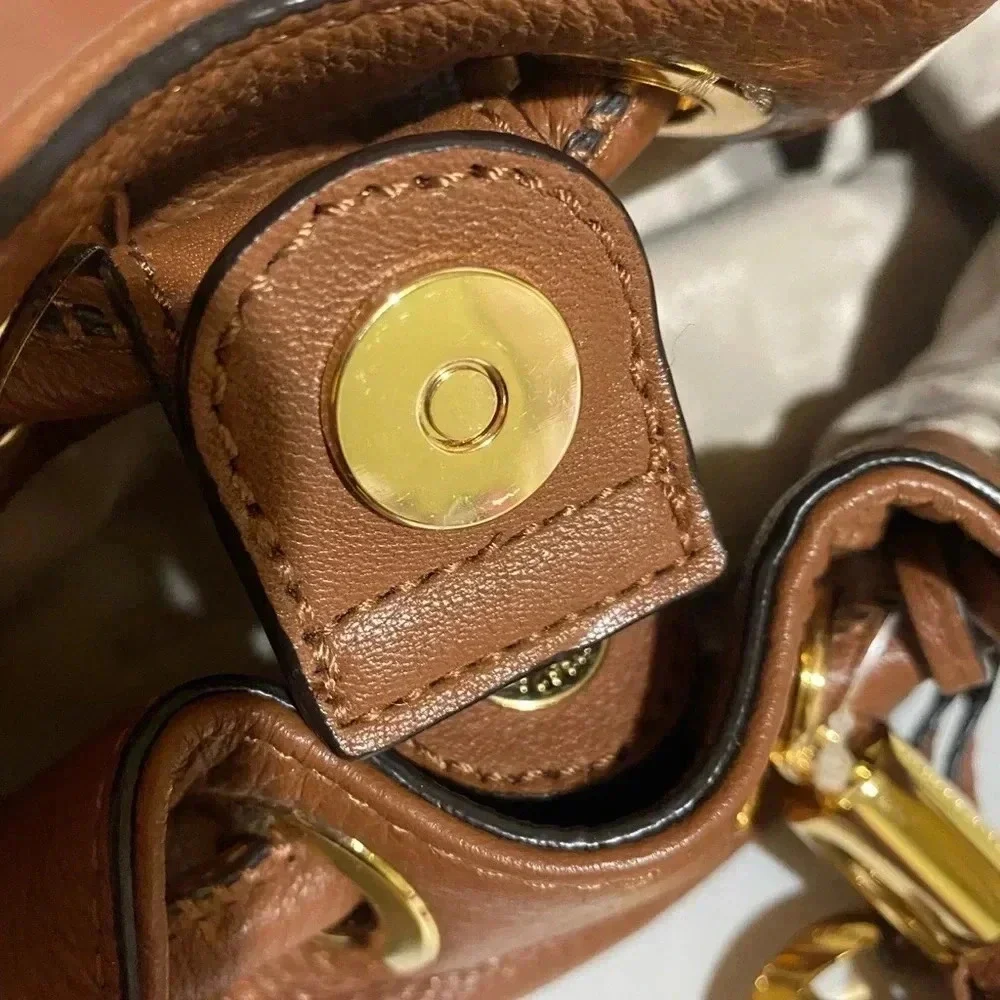 Michael kors brown leather satchel handbag